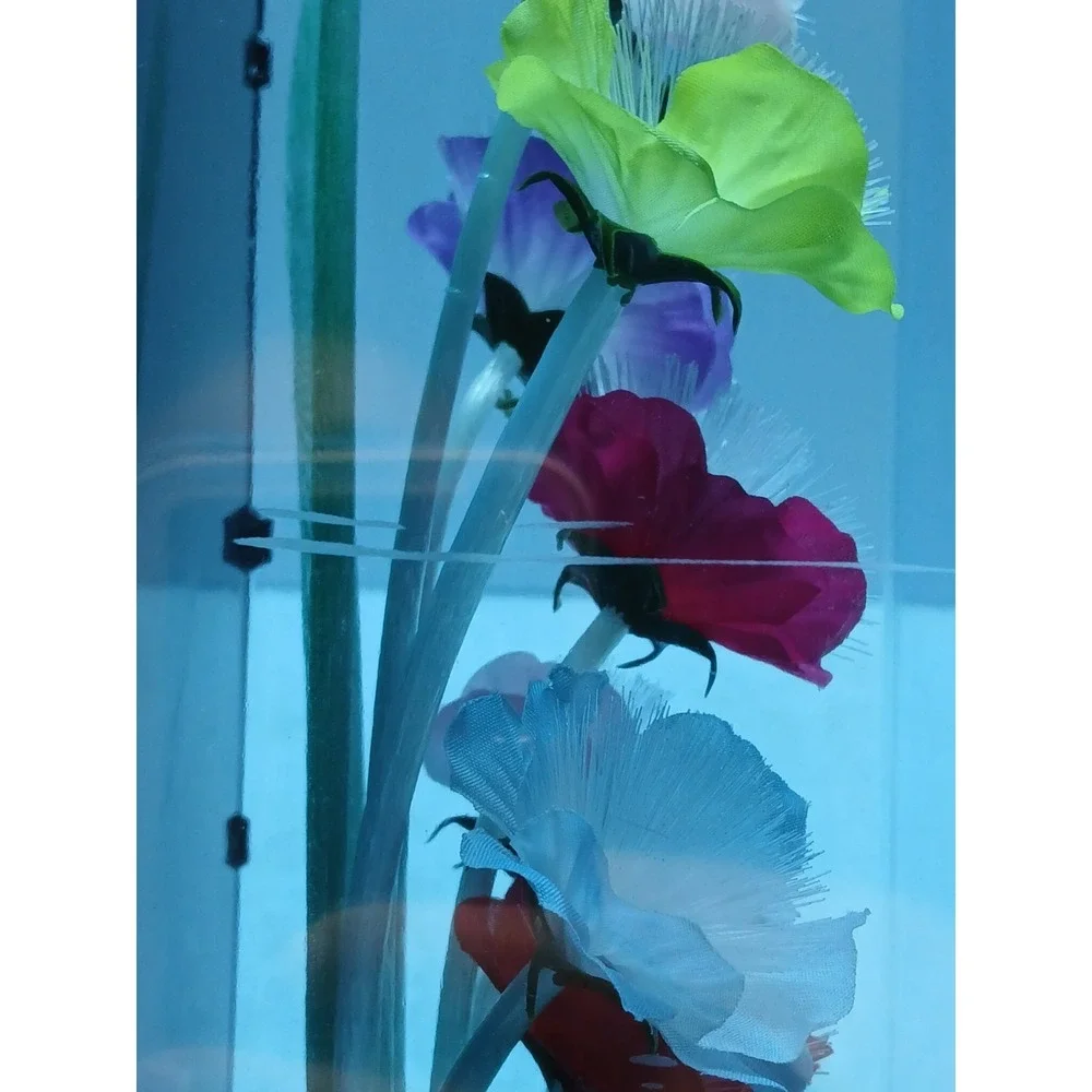 VTG 1999 Spencer Gifts Fiber Optic Flower Lamp Color Changing Light Box